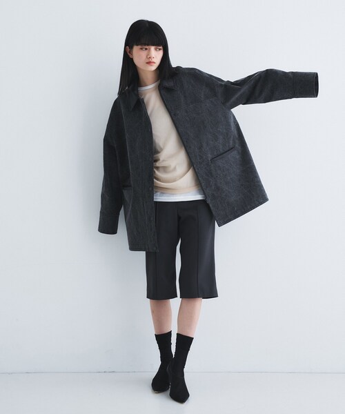 ステンカラーコート コート pigment denim coverall レディースの画像