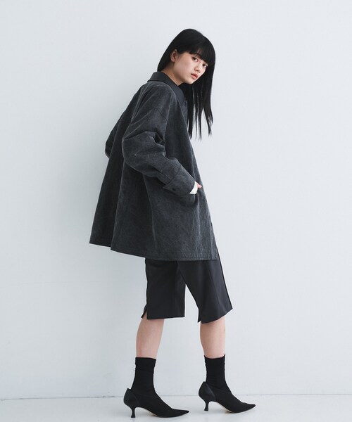 ステンカラーコート コート pigment denim coverall レディースの画像