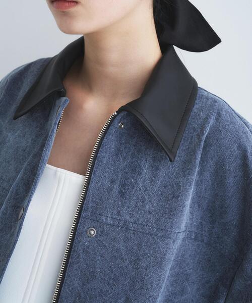ステンカラーコート コート pigment denim coverall レディースの画像