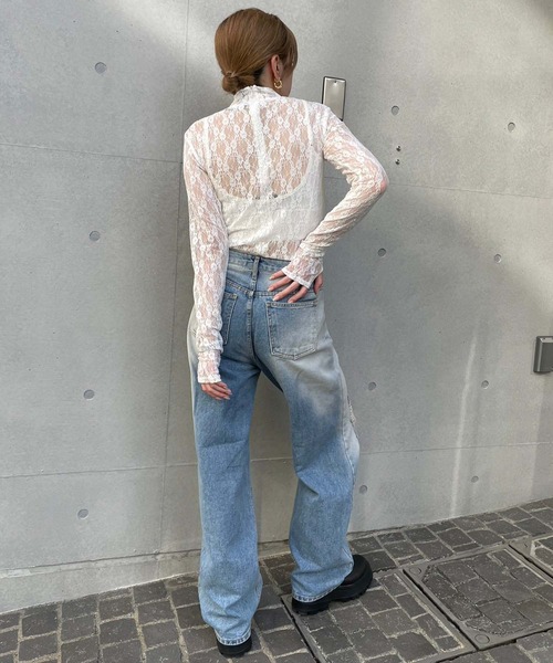 「ENVYM」 デニムパンツ SMALL ブルー レディース_画像3