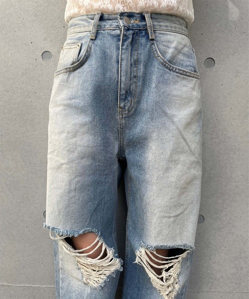 「ENVYM」 デニムパンツ SMALL ブルー レディース_画像8