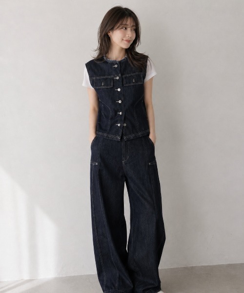 新品未使用　WOODBLOCK デニム　セットアップ Lateru セットアップ デニムセットアップ レディース : ZOZOTOWN Yahoo