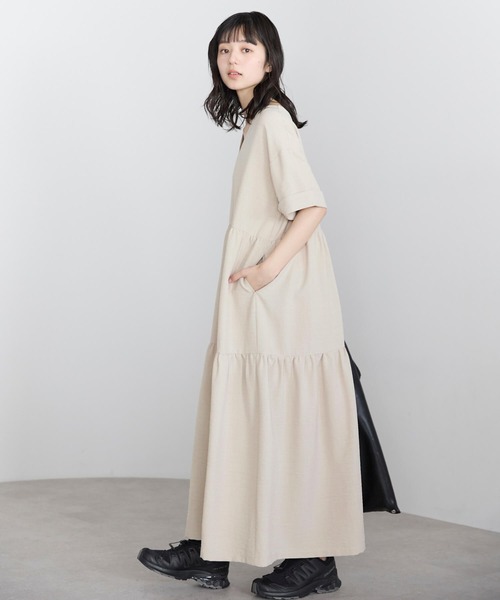 ポケット ワンピース 半袖 Vネックティアードワンピース : ZOZOTOWN