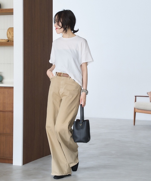 「LE TALON」 フラットパンプス 25.5cm ブラック×ブラック レディース_画像4