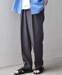 SHIPS any パンツ any:「洗濯機可能」リネン混 2プリーツ リラックス