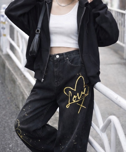ALMO ジーンズ デニム デニムパンツ 「Bls」「Bling Leads」刺繍入