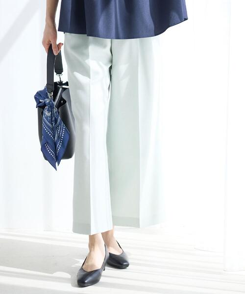 ワイドパンツ パンツ グルカ風ベルトデザインワイドパンツ レディースの画像