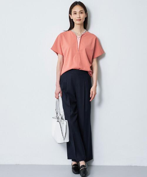 ワイドパンツ パンツ グルカ風ベルトデザインワイドパンツ レディースの画像