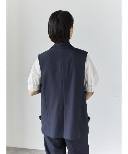 Te chichi（テチチ） ベスト ジレ リネンライクダブルブレストジレ
