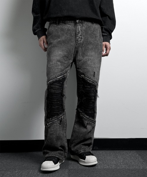 「JOHNNY WOLF」 デニムパンツ X-LARGE ブラック メンズ_画像8