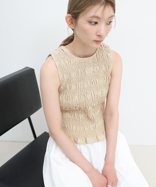 select MOCA（セレクトモカ） タンクトップ ノースリーブ リネンライク