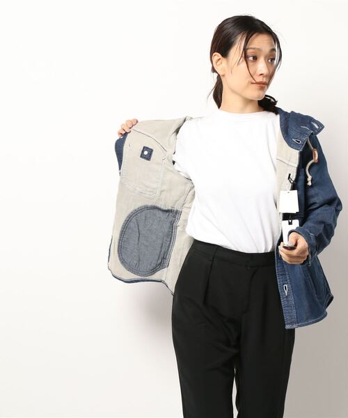 「min@RNA」 ジャケット MEDIUM ライトインディゴブルー レディース_画像6
