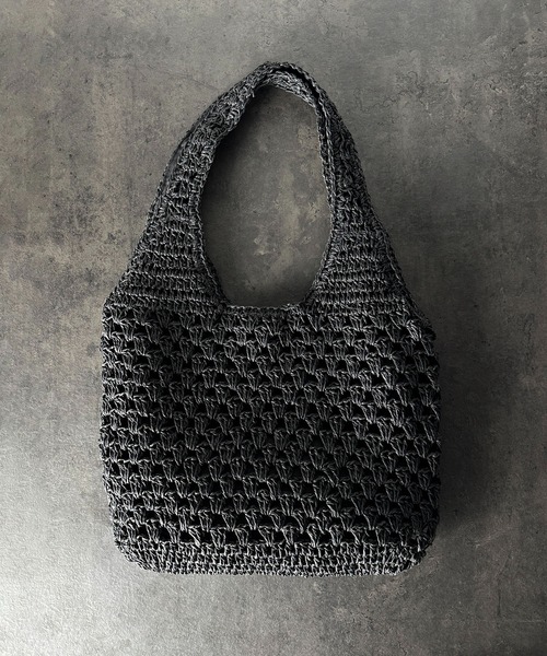 ブラックメッシュデザインバッグ folka.（フォルカ） トートバッグ 4E74-KR メッシュデザイン