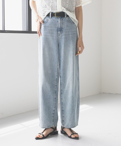 「GLOBAL WORK」 デニムパンツ LARGE ネイビー レディース_画像5