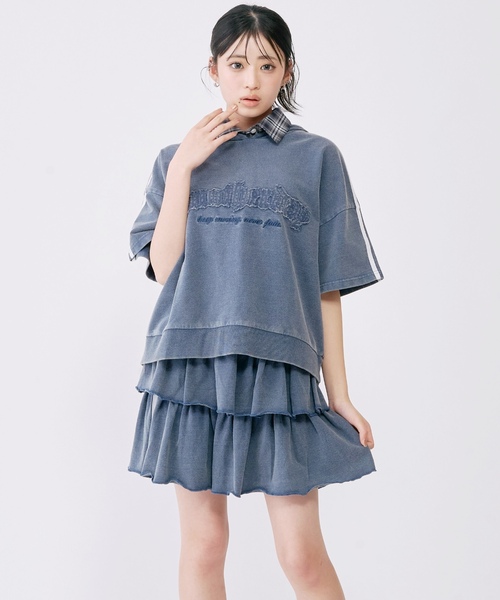 ワンピース 「LTXC/綿100%」ピグメントティアードセットアップ キッズ 子供服 女の子の画像