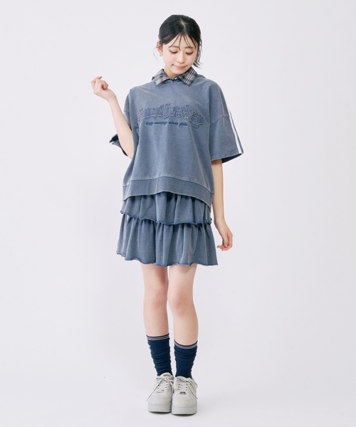 ワンピース 「LTXC/綿100%」ピグメントティアードセットアップ キッズ 子供服 女の子の画像