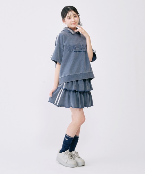 ワンピース 「LTXC/綿100%」ピグメントティアードセットアップ キッズ 子供服 女の子の画像