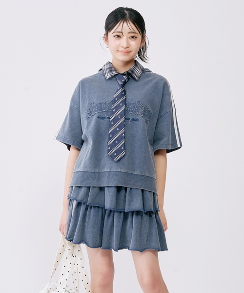 ワンピース 「LTXC/綿100%」ピグメントティアードセットアップ キッズ 子供服 女の子の画像