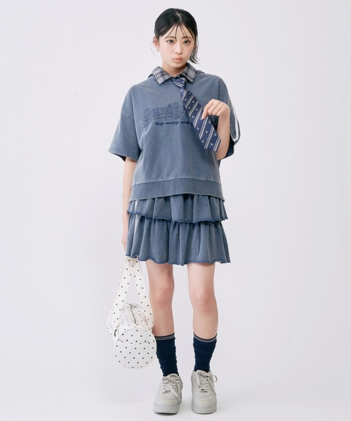 ワンピース 「LTXC/綿100%」ピグメントティアードセットアップ キッズ 子供服 女の子の画像