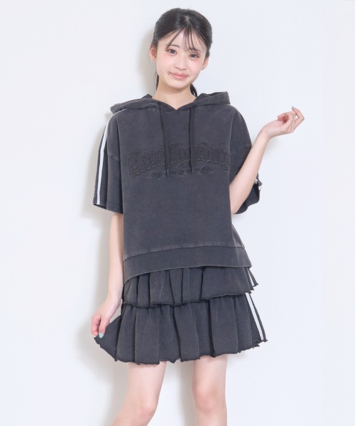 ワンピース 「LTXC/綿100%」ピグメントティアードセットアップ キッズ 子供服 女の子の画像