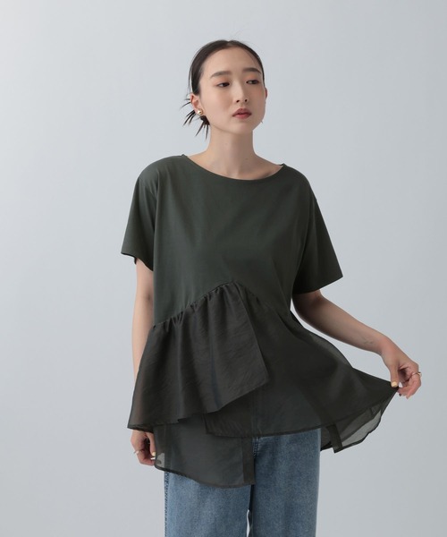 LEPSIM（レプシィム） tシャツ 半袖 ドッキングペプラムチュニック
