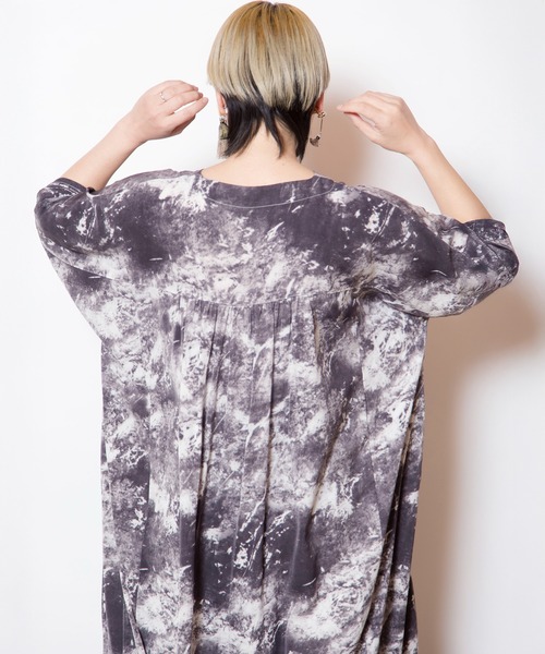 「OSMOSIS」 半袖ワンピース ONE SIZE ブラウン レディース_画像6
