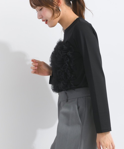 「PICCIN PERLA」 長袖カットソー M オフホワイト レディース_画像5