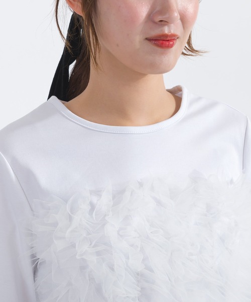 「PICCIN PERLA」 長袖カットソー M オフホワイト レディース_画像7
