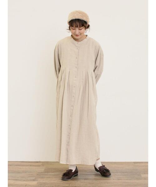「Samansa Mos2」 長袖ワンピース M ベージュ レディース_画像4