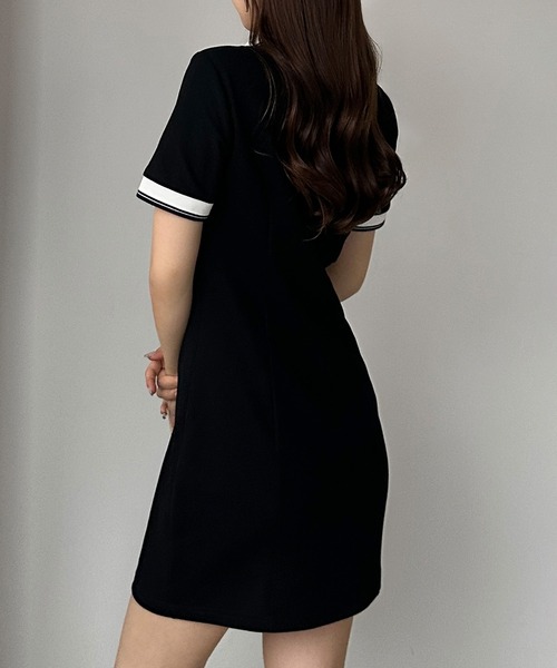 「Louere」 半袖ワンピース MEDIUM ネイビー レディース_画像5