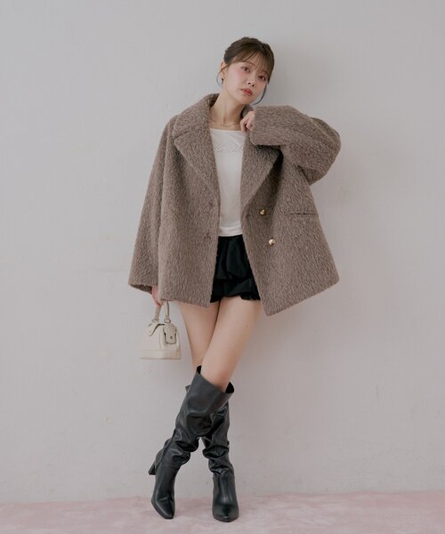 Chico（チコ） コート アウター 「ZOZO限定/REVIVAL」金ボタンシャギー