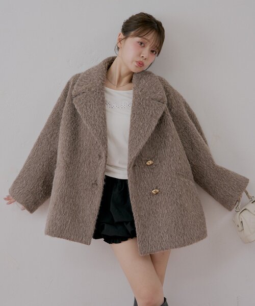 Chico（チコ） コート アウター 「ZOZO限定/REVIVAL」金ボタンシャギー