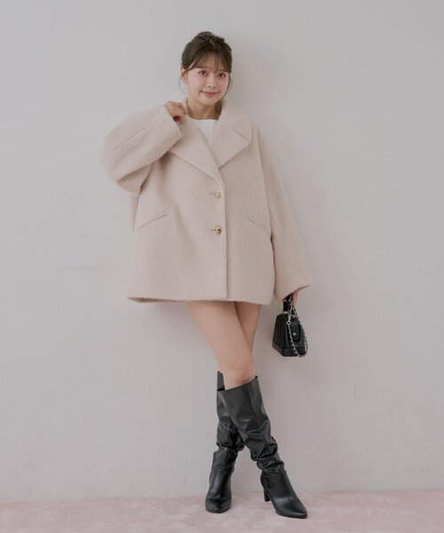 Chico（チコ） コート アウター 「ZOZO限定/REVIVAL」金ボタンシャギー