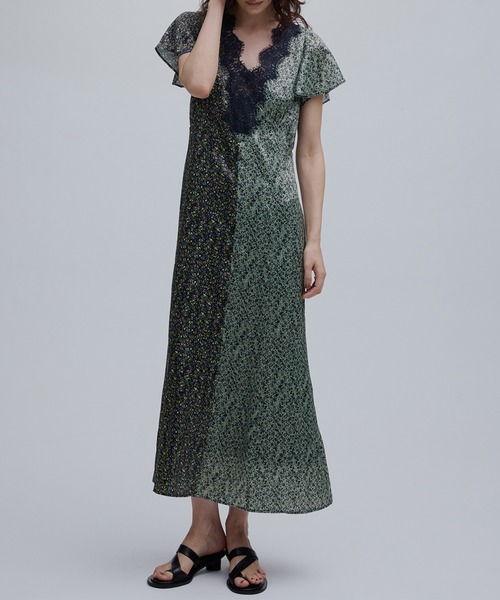 ドレス LOUISE PATTERN DOCKING DRESS