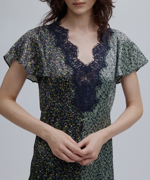 ドレス LOUISE PATTERN DOCKING DRESS