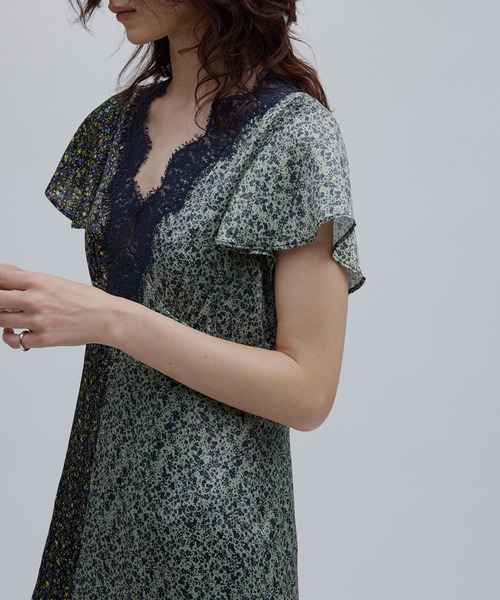 ドレス LOUISE PATTERN DOCKING DRESS