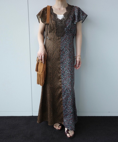 ドレス LOUISE PATTERN DOCKING DRESS