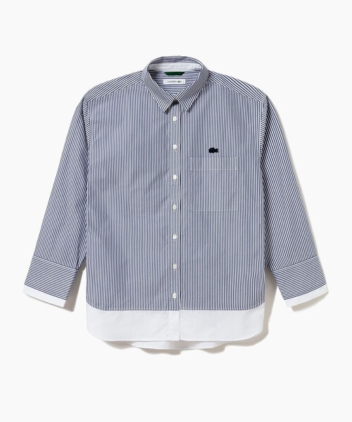 「LACOSTE」 長袖シャツ 36 ネイビー レディース_画像3