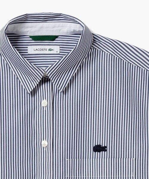 「LACOSTE」 長袖シャツ 36 ネイビー レディース_画像5