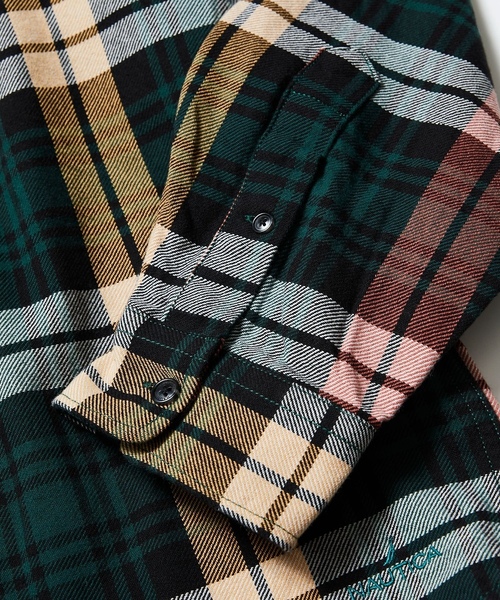 「NAUTICA」 長袖シャツ LARGE グリーン メンズ_画像8
