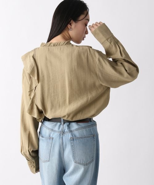 「JEANASIS」 長袖ブラウス FREE ベージュ レディース_画像4