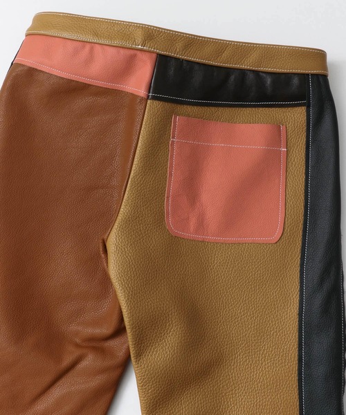パンツ DANIEL w. FLETCHER　LEATHER PATCHWORK PANTS∴ メンズの画像