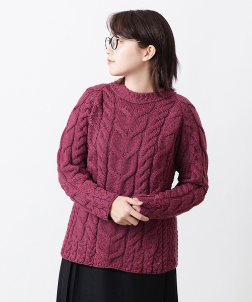 ニット セーター スーパーソフトメリノウール ケーブル編みニット レディース メンズ aran WOOLLEN MILLS ニット セーター スーパーソフトメリノ