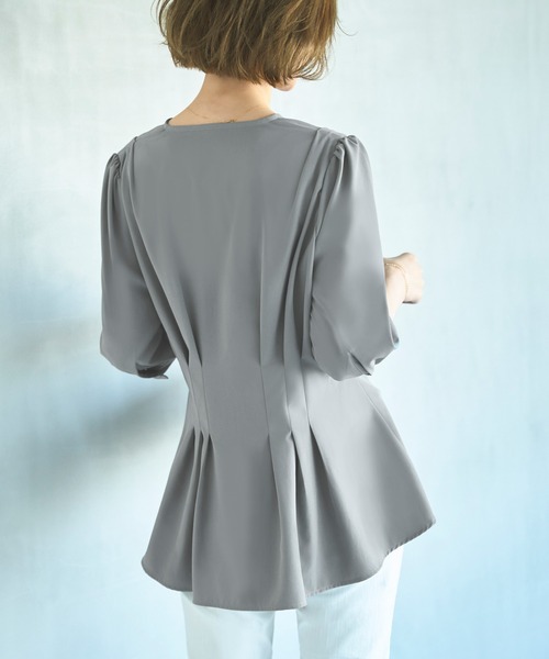 ルイルエブティック RUIRUE BOUTIQUE 【洗える】前後2way コンビネーション ウエストタックTシャツ （ブラック） ルイルエブティック RUIRUE BOUTIQUE 【洗える】前後2way