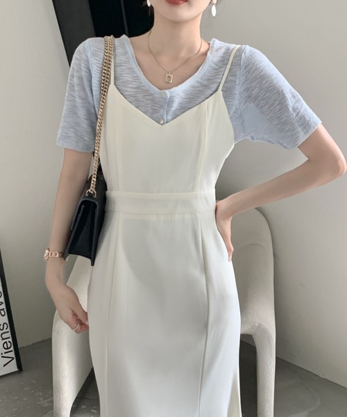 emi+ ワンピース ウエストマークマーメードキャミワンピース