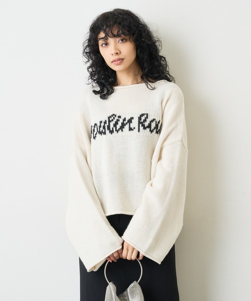 Whim Gazette - 【新品未使用】WhimGazette リネンオフホワイトざっくりニット Whim Gazette（ウィム ガゼット） ニット Cabaret ロゴプルオーバー