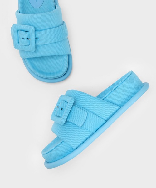 CHARLES ＆ KEITH サンダル ウーブン バックルスライドサンダル