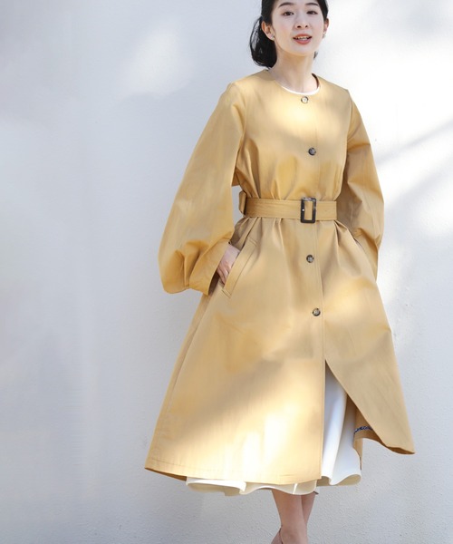 cawaii トレンチコート コート （ベルト付き）ポワン袖トレンチ コート