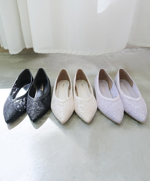 パンプス レース 花柄 白 22-26.5㎝ ハイヒール 可愛い 25zm148 xjxz-0613.jpg