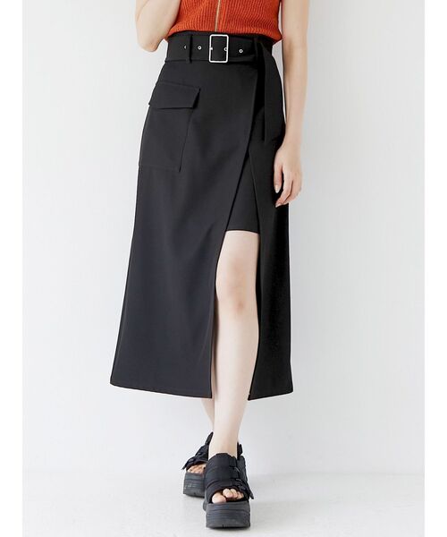 ワイドベルトラップスカート MURUA スカート ワイドベルトラップスカート : ZOZOTOWN Yahoo
